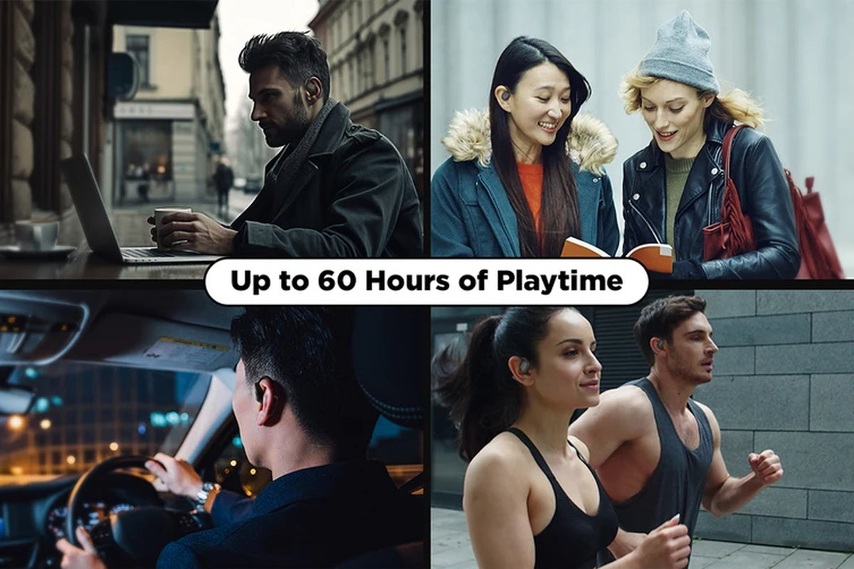 True Wireless Open Ear Water-Resistant Sport Earbuds (Black)