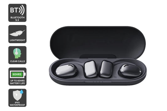 True Wireless Open Ear Water-Resistant Sport Earbuds (Black)