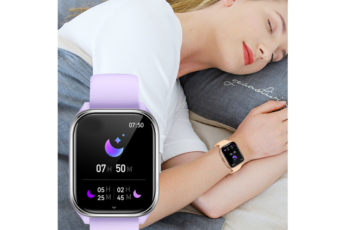 Smartwatch with Calling, Music, Large Screen, Heart Rate, Blood Oxygen, Sleep and Health Monitoring, and Multiple Sports Modes(Purple)