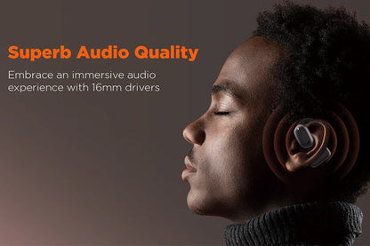 True Wireless Open Ear Water-Resistant Sport Earbuds (Black)